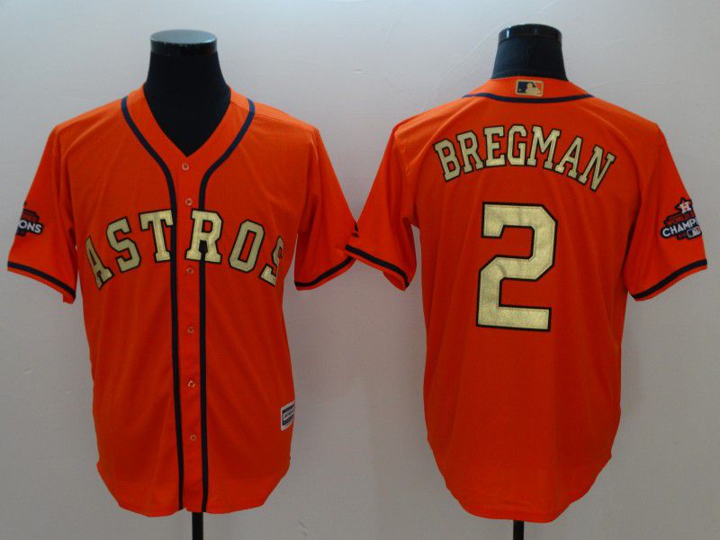 Men Houston Astros #2 Bregman Orange Game Champion Edition MLB Jerseys->->MLB Jersey